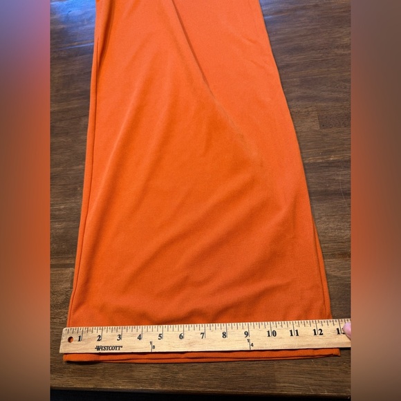 Halara Flex High Waisted Pocket Wide Leg Waffle Dress Pants Womens SZ XL Orange - Picture 10 of 10